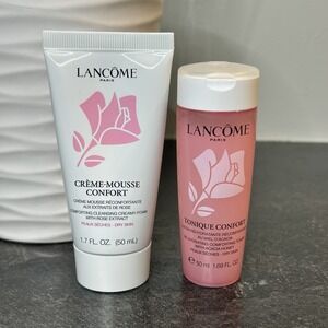 NEW Lancome Creme Mousse Confort Cleanser & Tonique Confort Toner Travel Size